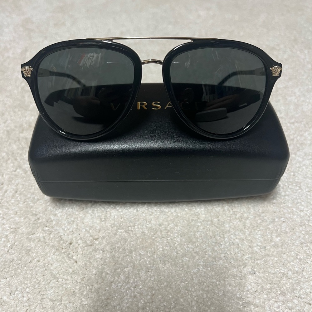 Versace Black and Gold Sunglasses